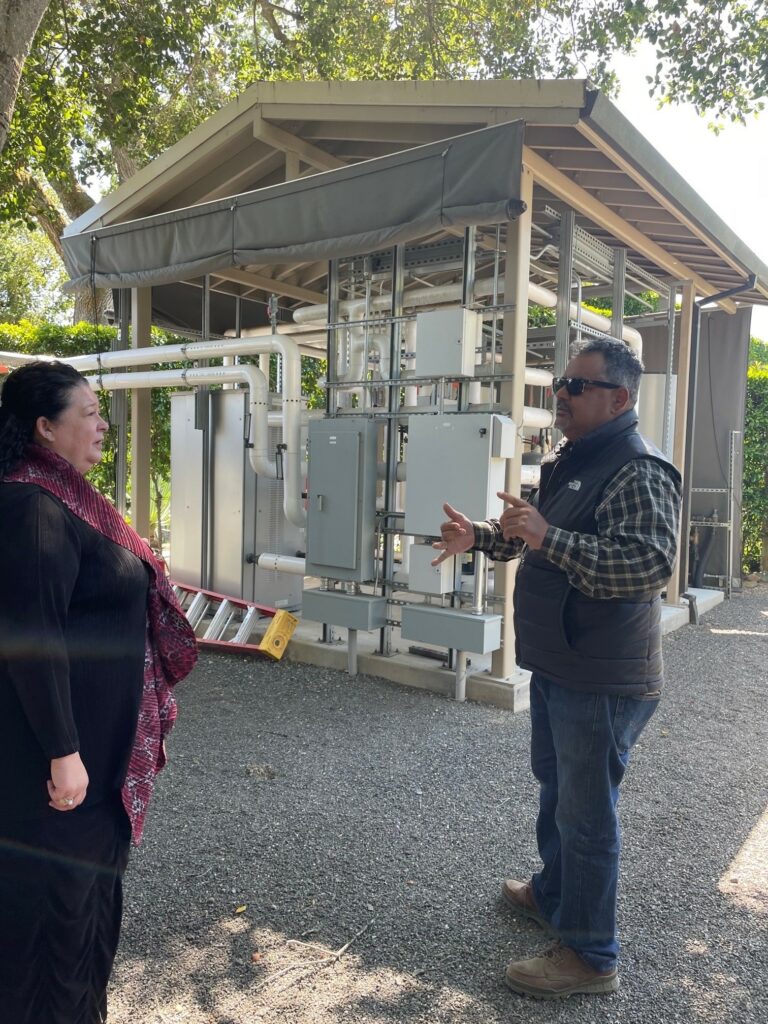 Michael DelValle giving a tour of Stone Edge Farm MicroGrid